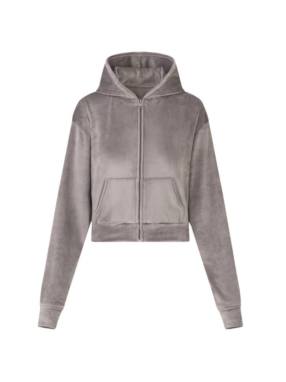 SKIMS Velour Zip Up Hoodie Jacket in Smoke size large limited edition NWOT - Picture 2 of 11